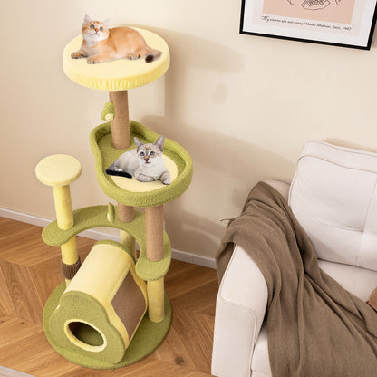 Freestanding Multi-level Avocado Cat Tower with Private Condo, Green Cat Trees Condos & Scratchers at Gallery Canada