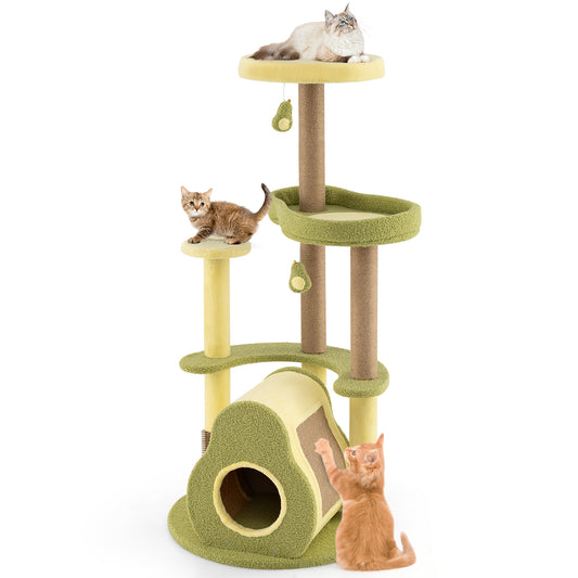 Freestanding Multi-Level Avocado Cat Tower, Private Condo, Green Cat Trees Condos & Scratchers Green at Gallery Canada