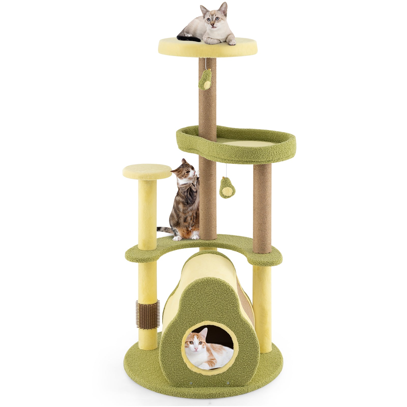 Freestanding Multi-level Avocado Cat Tower with Private Condo, Green Cat Trees Condos & Scratchers at Gallery Canada