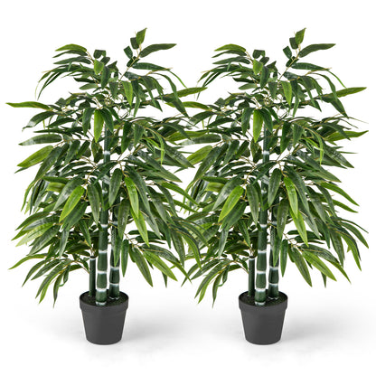 2 Pack Fake Bamboo Leave Tree with 3 PE Bamboo Trunk, Green Faux Plants at Gallery Canada