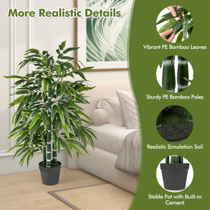 2 Pack Fake Bamboo Leave Tree with 3 PE Bamboo Trunk, Green Faux Plants at Gallery Canada