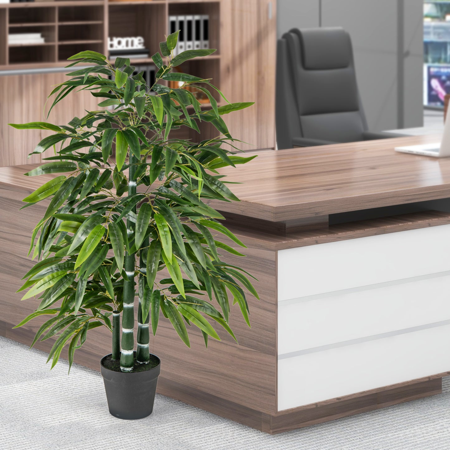 2 Pack Fake Bamboo Leave Tree with 3 PE Bamboo Trunk, Green Faux Plants at Gallery Canada