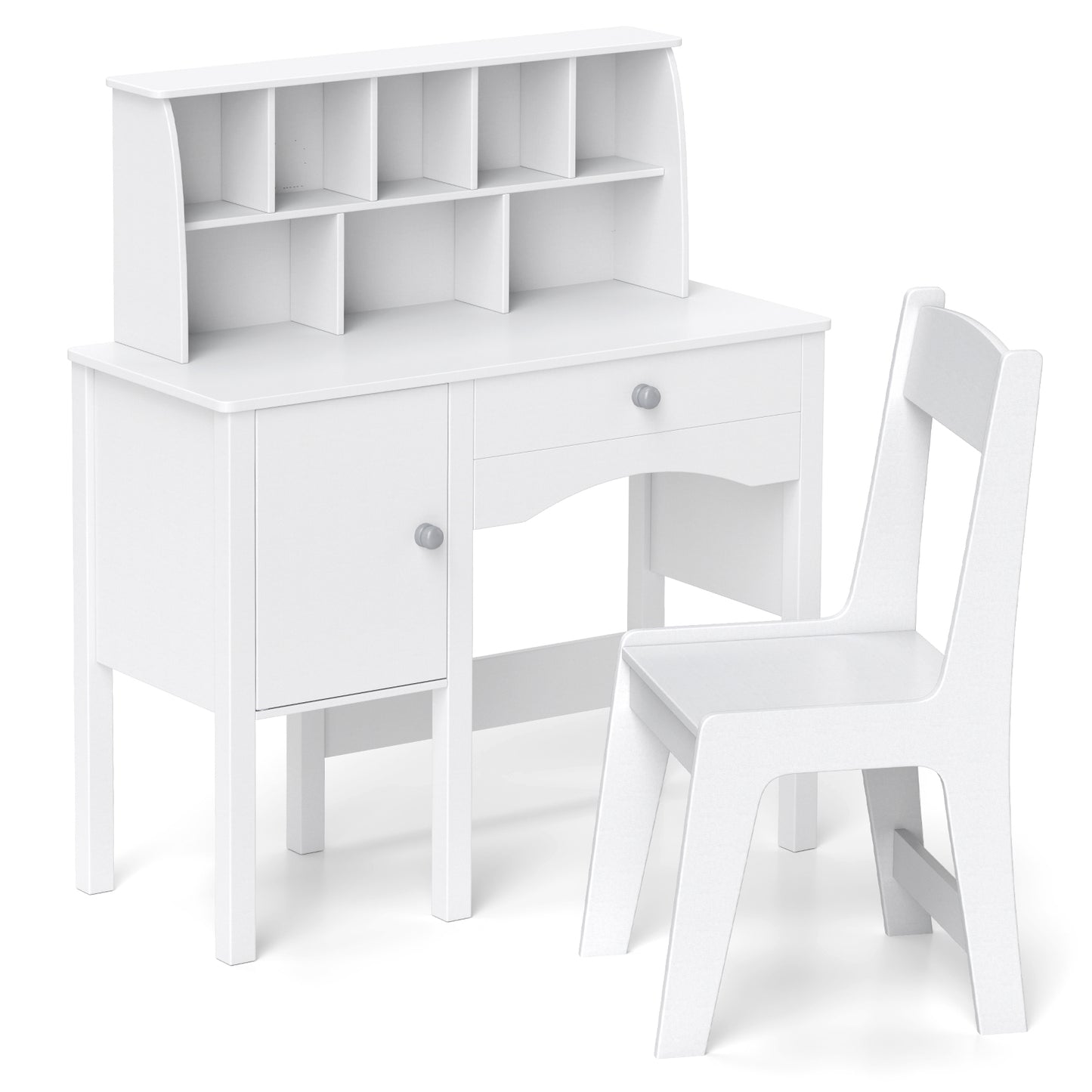 Kids Study Desk And Chair Set, For 3+ Years Old, White Kids Vanities at Gallery Canada