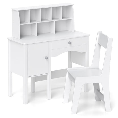 Kids Study Desk And Chair Set, For 3+ Years Old, White Kids Vanities at Gallery Canada