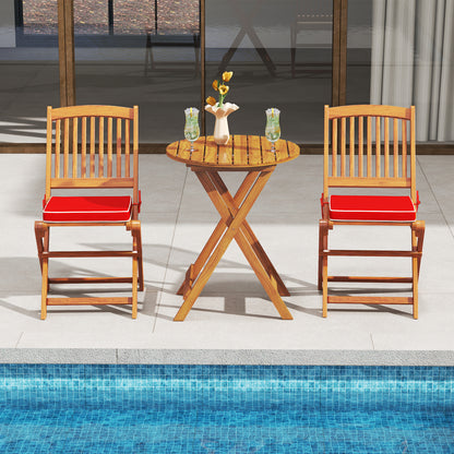 Outdoor Folding Chairs with Seat Cushions Set of 2, Red Patio Dining Chairs at Gallery Canada