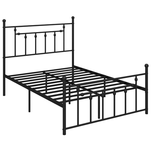 Heavy Duty Metal Bed Frame, Full Size, With Headboard, Black