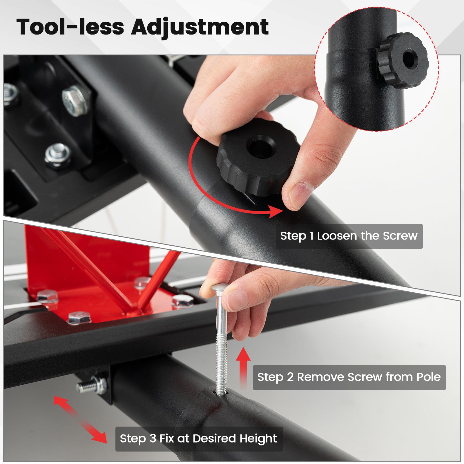 Portable Basketball Hoop with 7.5-10 FT Height Adjustable, Black Sport Equipments at Gallery Canada