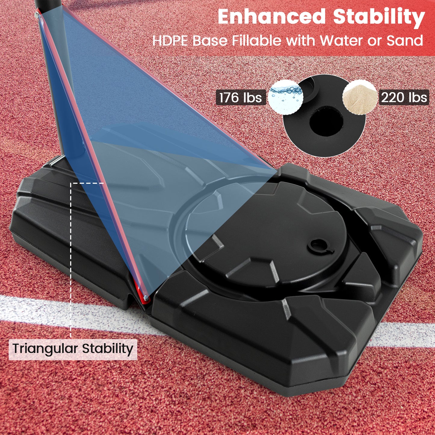 Portable Basketball Hoop with 7.5-10 FT Height Adjustable, Black Sport Equipments at Gallery Canada