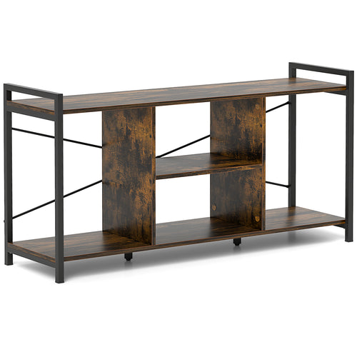 TV Stand For 55 Inch TVs, Industrial Entertainment Center, Rustic Brown