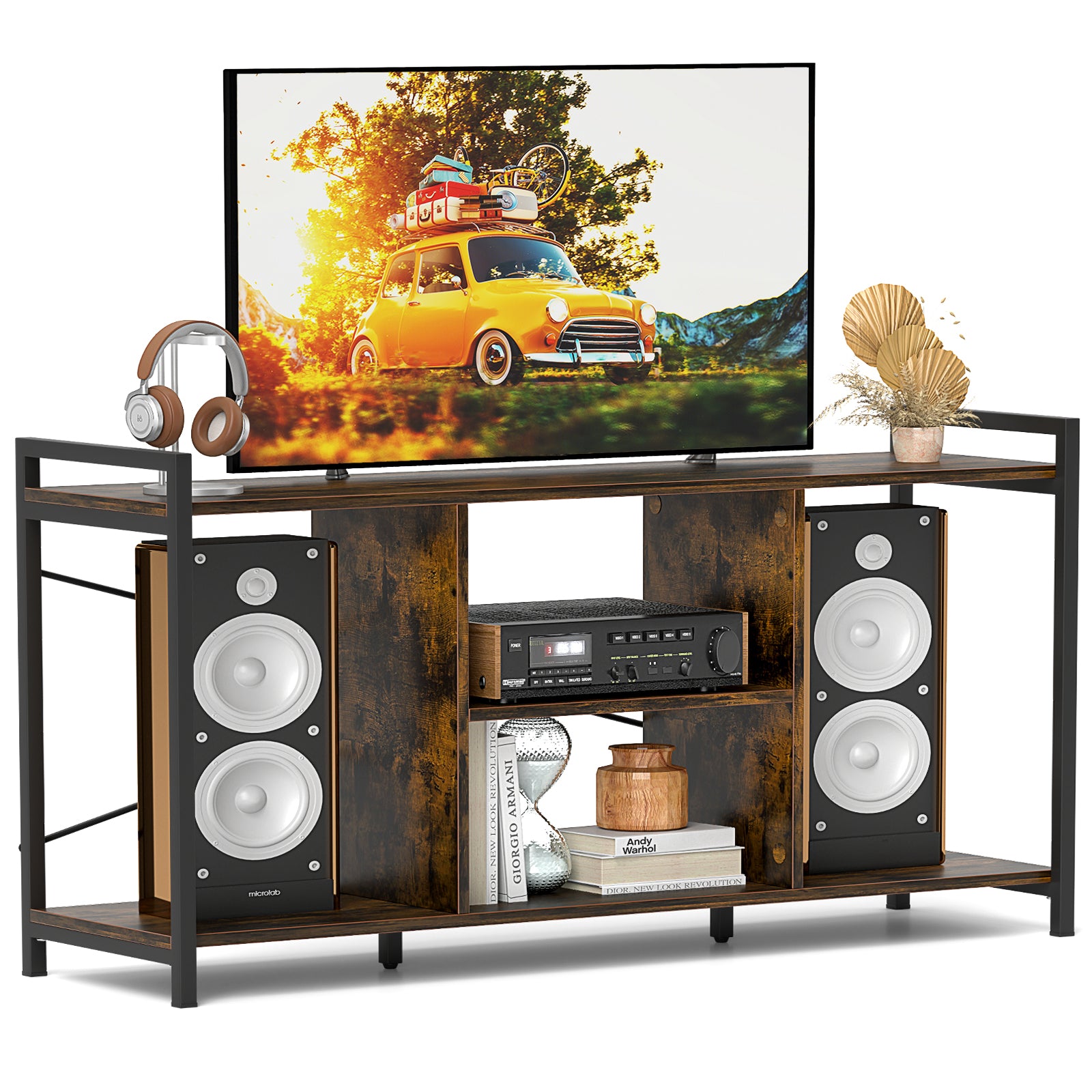 TV Stand for 55 Inch TVs Industrial Entertainment Center, Rustic Brown Entertainment Centers & TV Stands at Gallery Canada