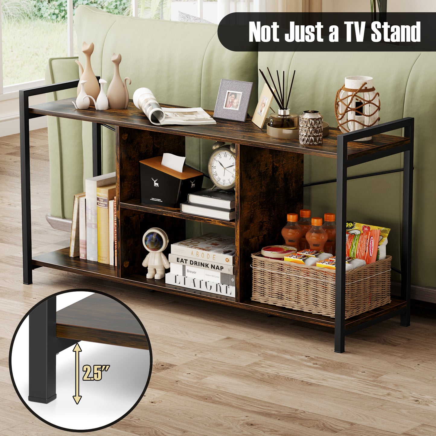 TV Stand for 55 Inch TVs Industrial Entertainment Center, Rustic Brown Entertainment Centers & TV Stands at Gallery Canada