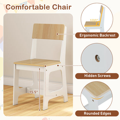 Kids Study Desk and Chair Set Student Table and Chair, Natural Kids Table & Chair Sets at Gallery Canada