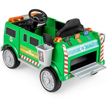 12V Electric Vehicle, Remote Control, Trash Bin, Green Powered Ride On Toys at Gallery Canada