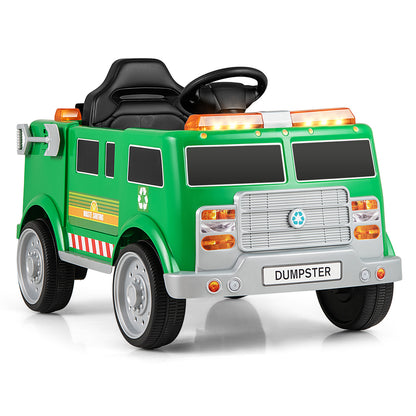 12V Electric Vehicle, Remote Control, Trash Bin, Green Powered Ride On Toys at Gallery Canada