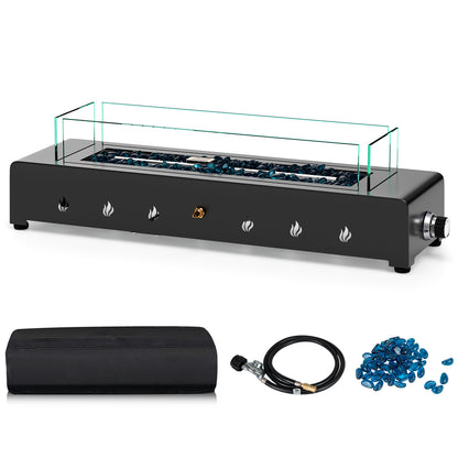 Portable Mini Fireplace with Wind Guard and Stainless Steel Burner Fire Pit Tables at Gallery Canada