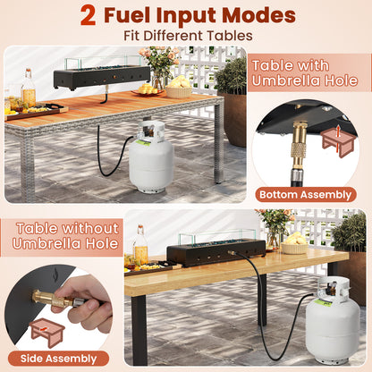 Portable Mini Fireplace with Wind Guard and Stainless Steel Burner Fire Pit Tables at Gallery Canada