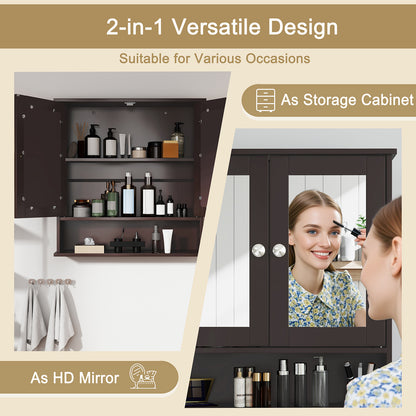 Bathroom Wall Mount Mirror Cabinet Organizer, Brown Wall Cabinets at Gallery Canada