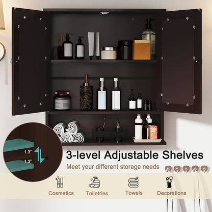 Bathroom Wall Mount Mirror Cabinet Organizer, Brown Wall Cabinets at Gallery Canada