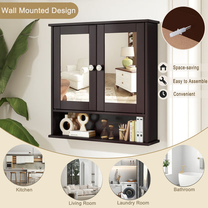 Bathroom Wall Mount Mirror Cabinet Organizer, Brown Wall Cabinets at Gallery Canada