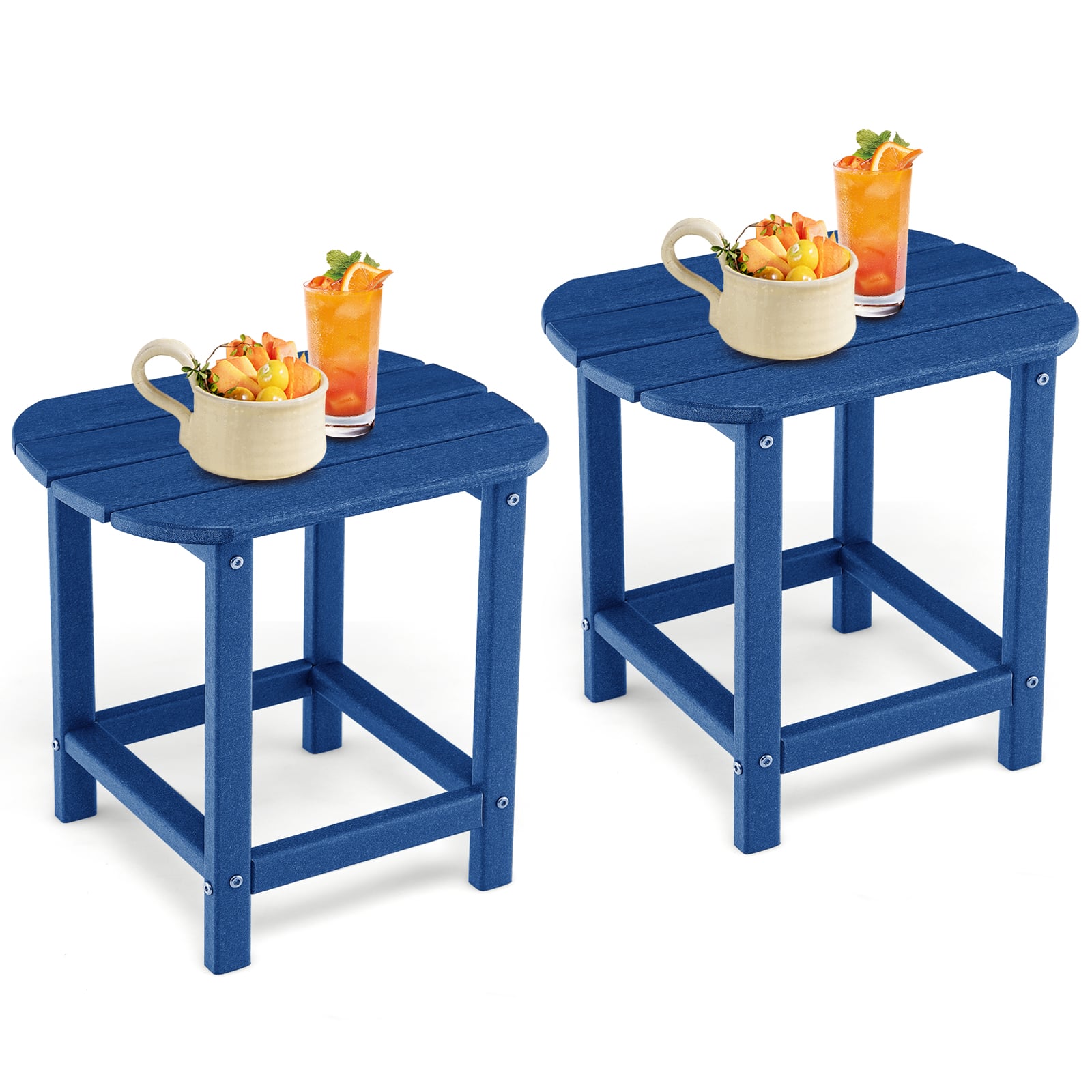 18 Inches Adirondack Outdoor Side Table, 2-Piece Set, Navy Patio Coffee Tables at Gallery Canada