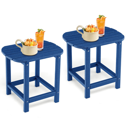 2-Pieces18 Inches Adirondack Outdoor Side Table for Patio and Garden, Navy Patio Coffee Tables at Gallery Canada