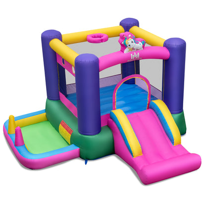 Inflatable Bounce House with Slide Splash Pool and Ring Tossing Games without Blower Bounce House at Gallery Canada