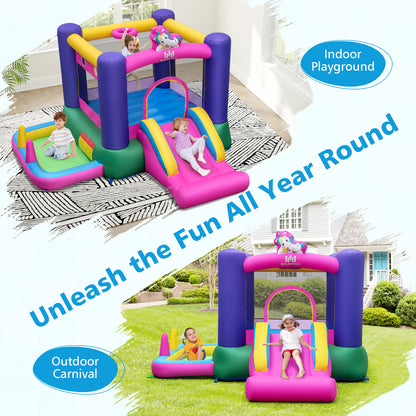 Inflatable Bounce House with Slide Splash Pool and Ring Tossing Games without Blower Bounce House at Gallery Canada