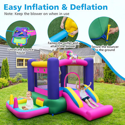 Inflatable Bounce House with Slide Splash Pool and Ring Tossing Games without Blower Bounce House at Gallery Canada