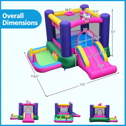 Inflatable Bounce House with Slide Splash Pool and Ring Tossing Games without Blower Bounce House at Gallery Canada