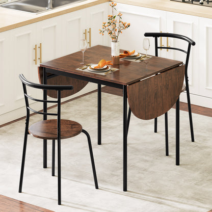 3 Pieces Dining Set with 2 Chairs and Modern Kitchen Table for Small Space, Brown Dining Room Sets at Gallery Canada