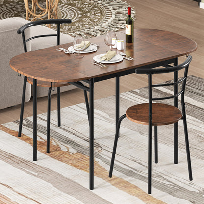 3 Pieces Dining Set with 2 Chairs and Modern Kitchen Table for Small Space, Brown Dining Room Sets at Gallery Canada