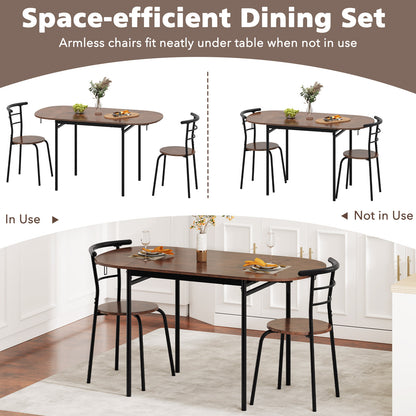 3 Pieces Dining Set with 2 Chairs and Modern Kitchen Table for Small Space, Brown Dining Room Sets at Gallery Canada