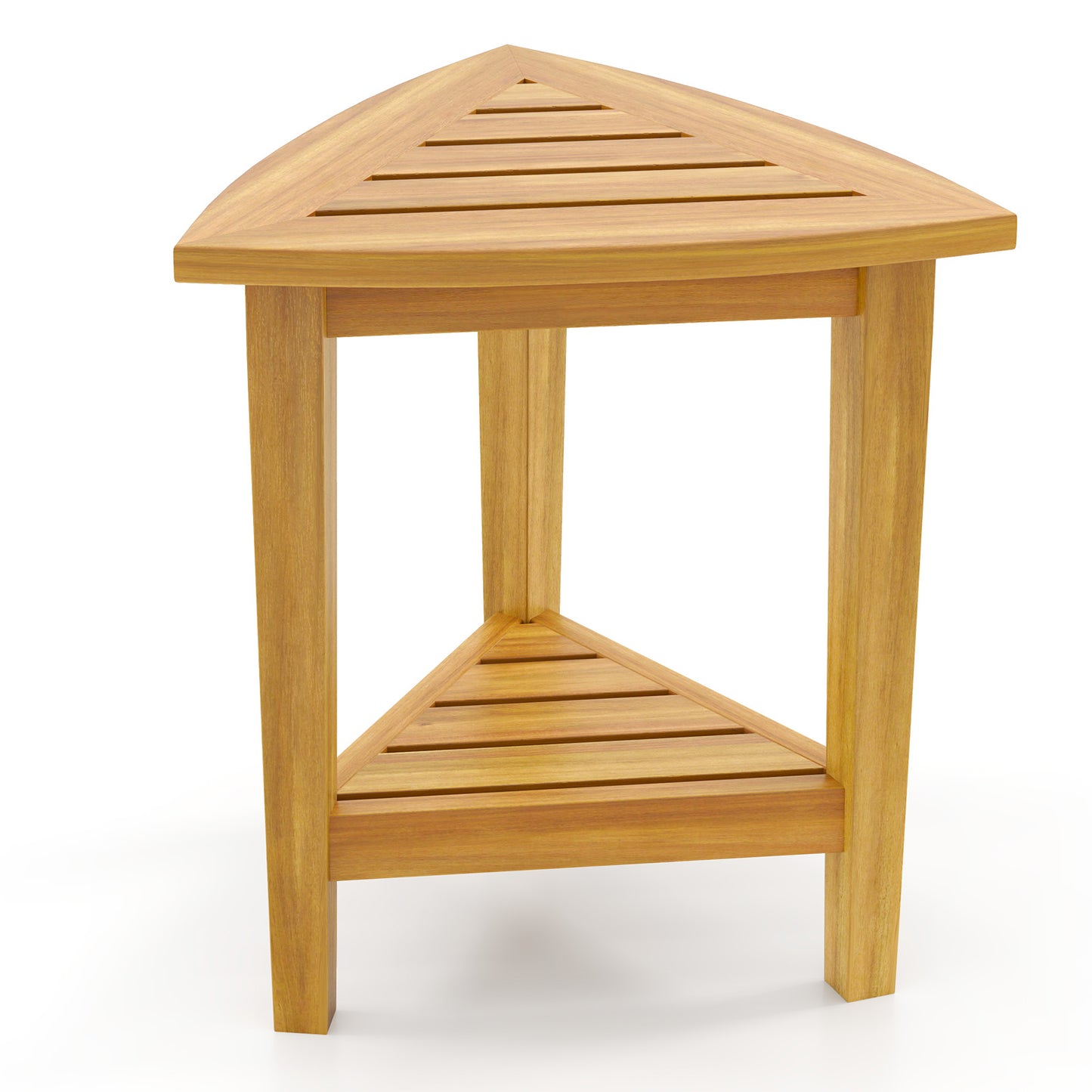 18 Inches Waterproof Shower Stool with Storage Shelf, Natural Bath Safety Natural at Gallery Canada