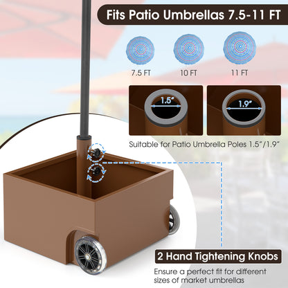 150 Pounds Patio Umbrella Base Stand Wheels Planter Outdoor, Coffee Outdoor Umbrella Bases at Gallery Canada