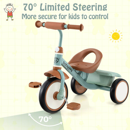 Toddler Tricycle, Adjustable Seat, Basket, 3-5 Years, Green Push & Pedal Ride On Toys at Gallery Canada