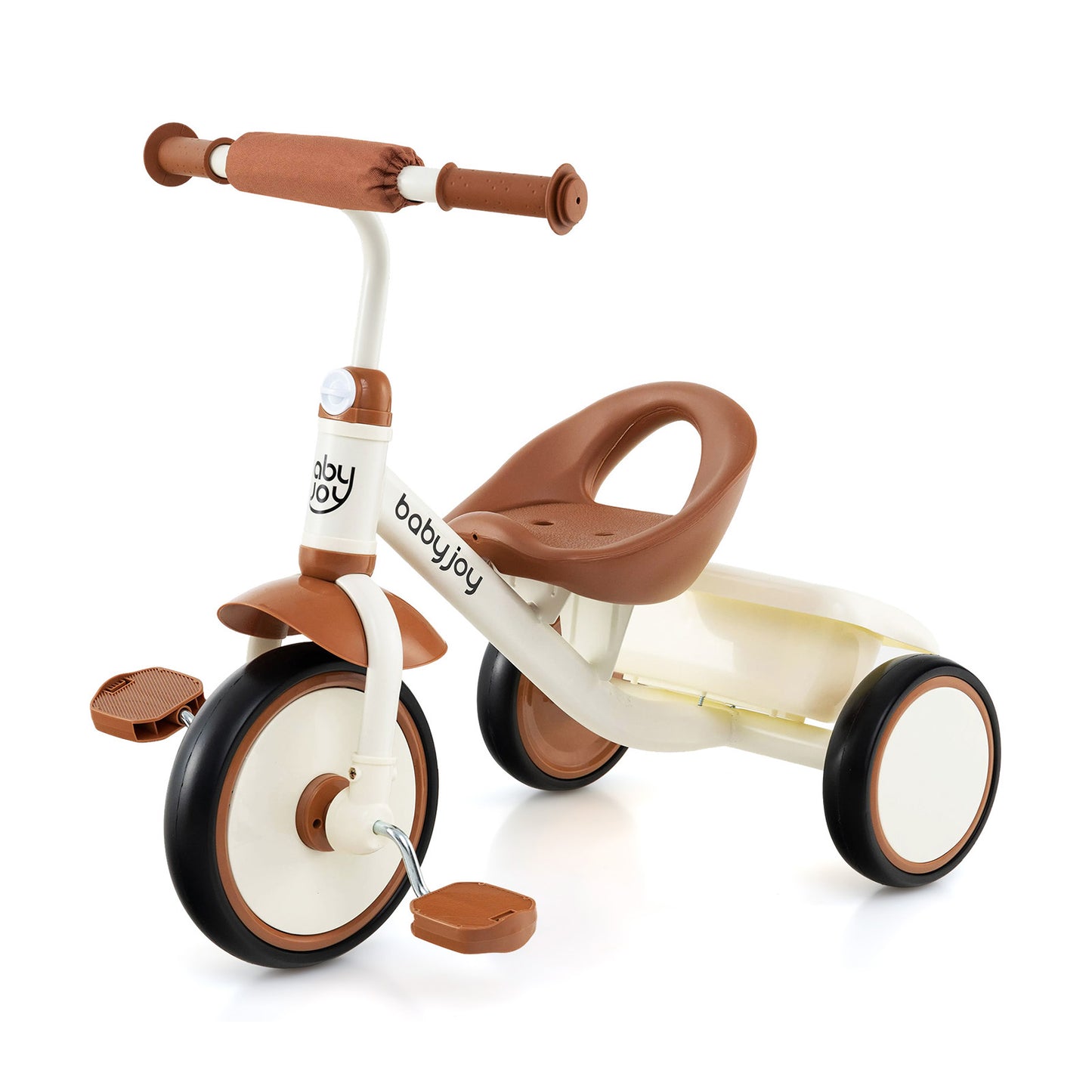 Toddler Tricycle, Adjustable Seat, Basket, 3-5 Years, Beige