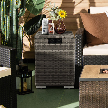 2-in-1 Patio Rattan Gas Propane Tank Cover for 20 lbs Propane Tanks, Gray Fire Pits at Gallery Canada