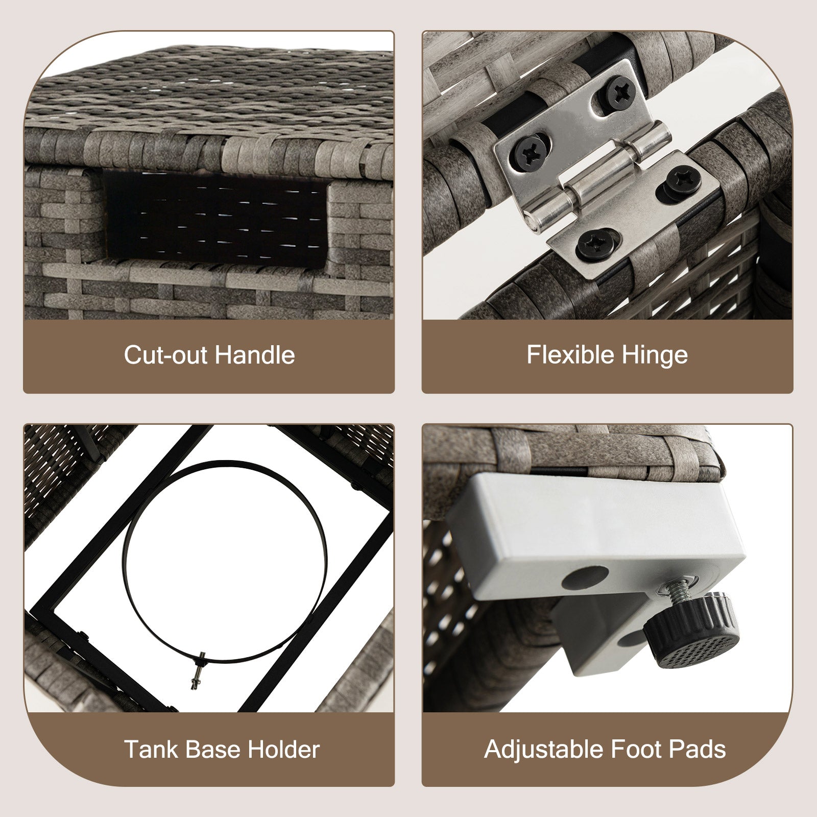 2-in-1 Patio Rattan Gas Propane Tank Cover for 20 lbs Propane Tanks, Gray Fire Pits at Gallery Canada