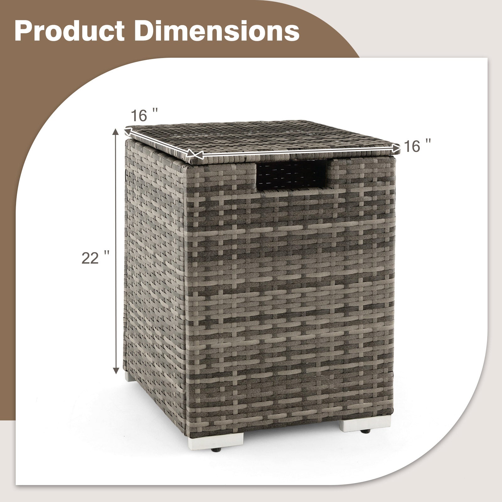 2-in-1 Patio Rattan Gas Propane Tank Cover for 20 lbs Propane Tanks, Gray Fire Pits at Gallery Canada