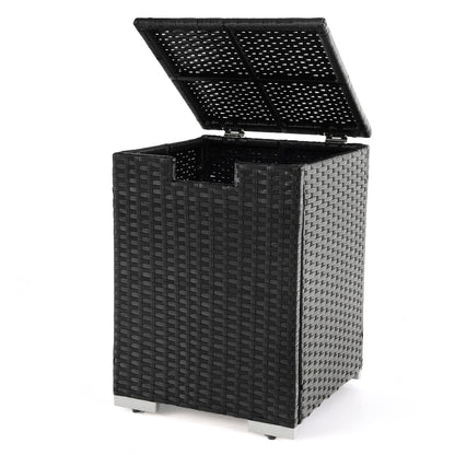 2-in-1 Patio Rattan Gas Propane Tank Cover for 20 lbs Propane Tanks, Black Fire Pits at Gallery Canada