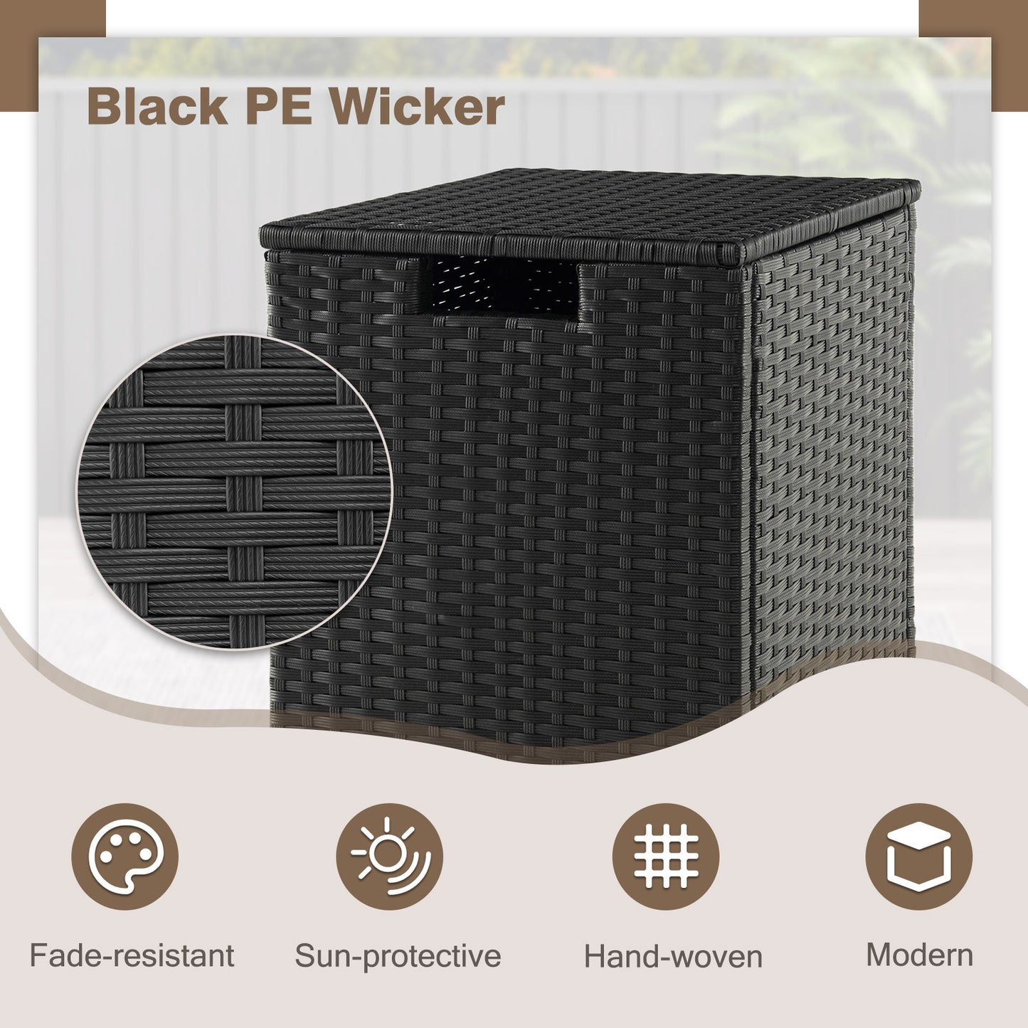 2-in-1 Patio Rattan Gas Propane Tank Cover for 20 lbs Propane Tanks, Black Fire Pits at Gallery Canada