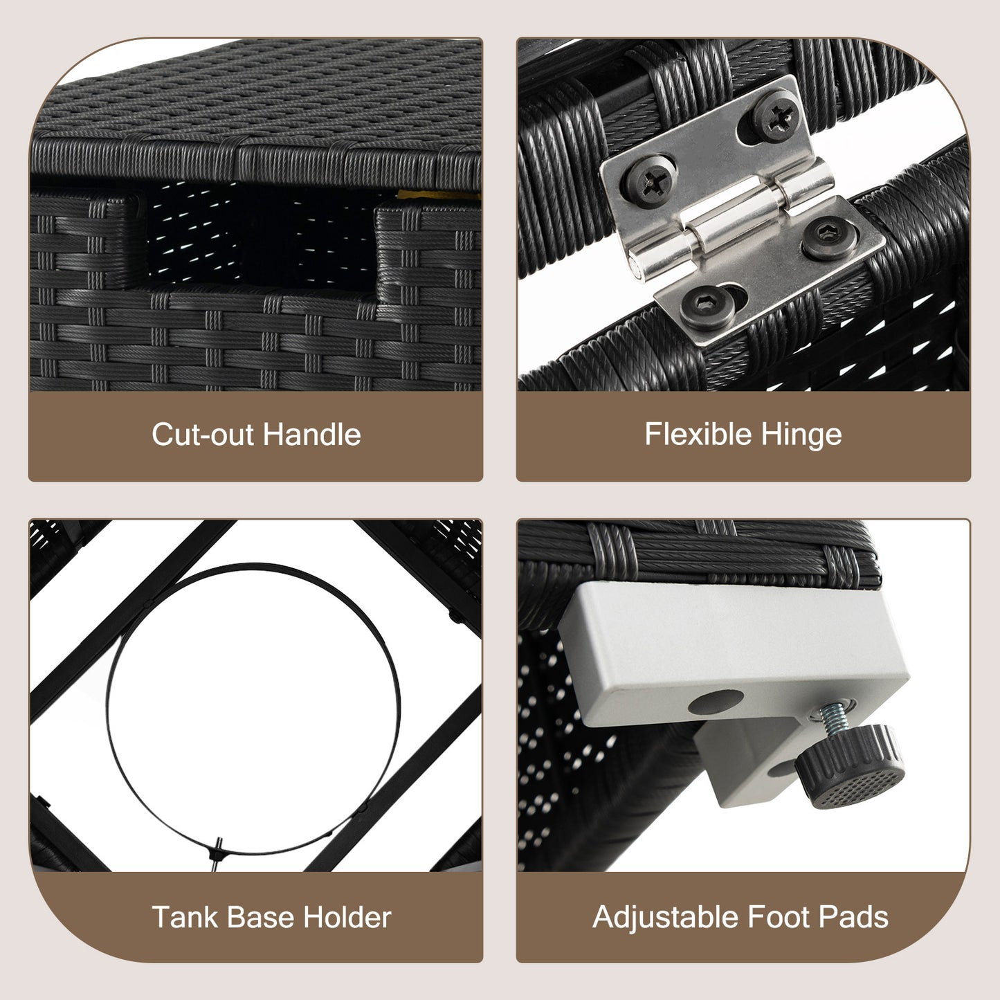 2-in-1 Patio Rattan Gas Propane Tank Cover for 20 lbs Propane Tanks, Black Fire Pits at Gallery Canada