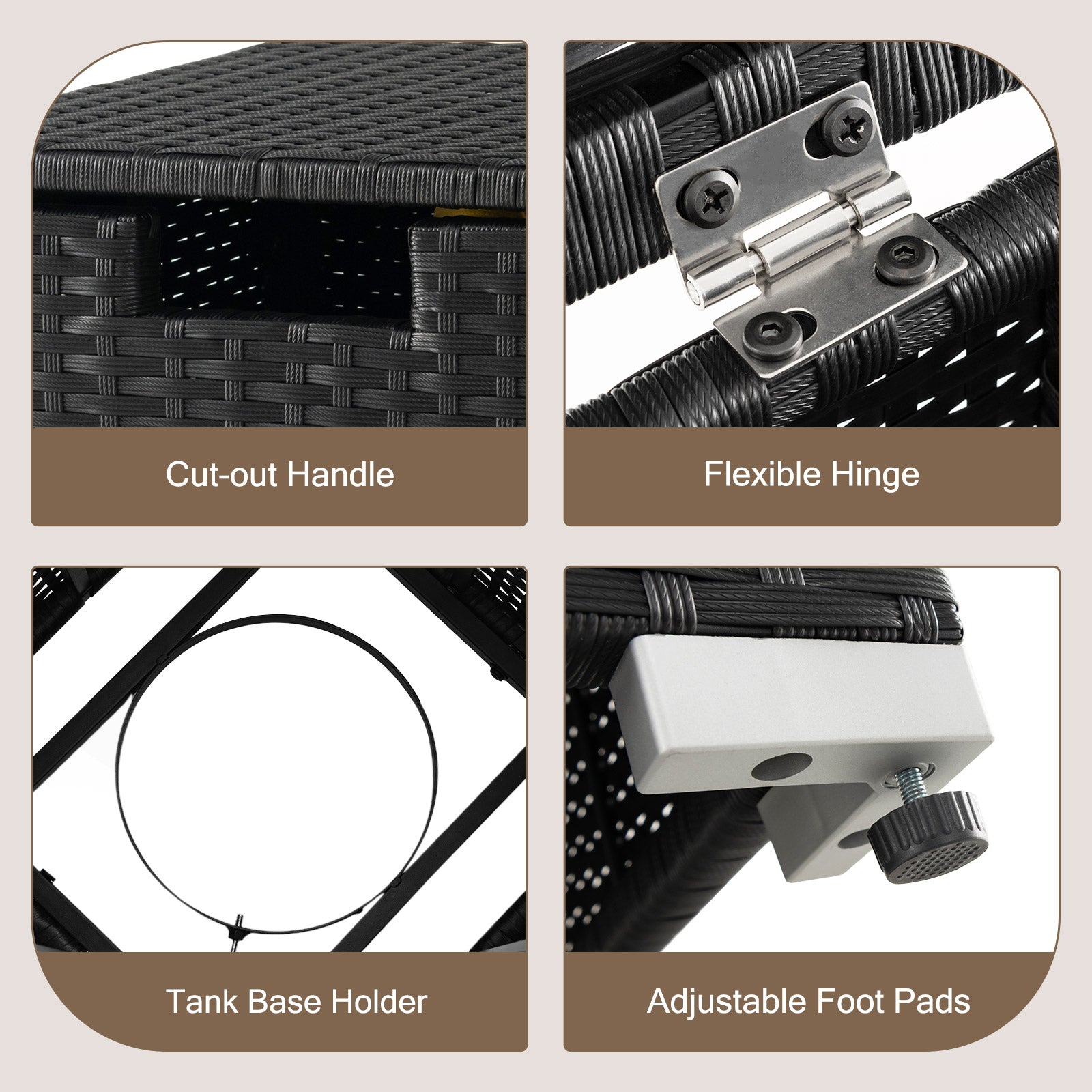 2-in-1 Patio Rattan Gas Propane Tank Cover for 20 lbs Propane Tanks, Black Fire Pits at Gallery Canada