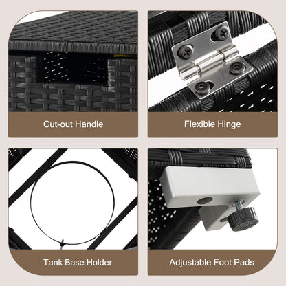 2-in-1 Patio Rattan Gas Propane Tank Cover for 20 lbs Propane Tanks, Black Fire Pits at Gallery Canada