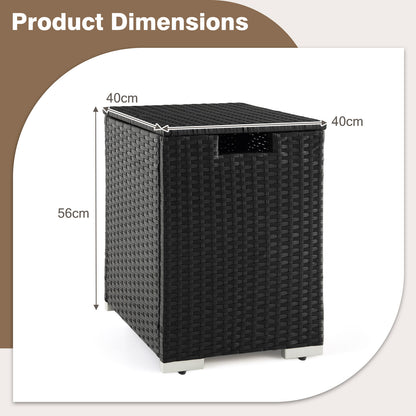 2-in-1 Patio Rattan Gas Propane Tank Cover for 20 lbs Propane Tanks, Black Fire Pits at Gallery Canada