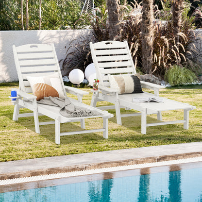 Patio Chaise Lounge Chair with 4 Position Backrest, White Outdoor Chaise Lounges at Gallery Canada