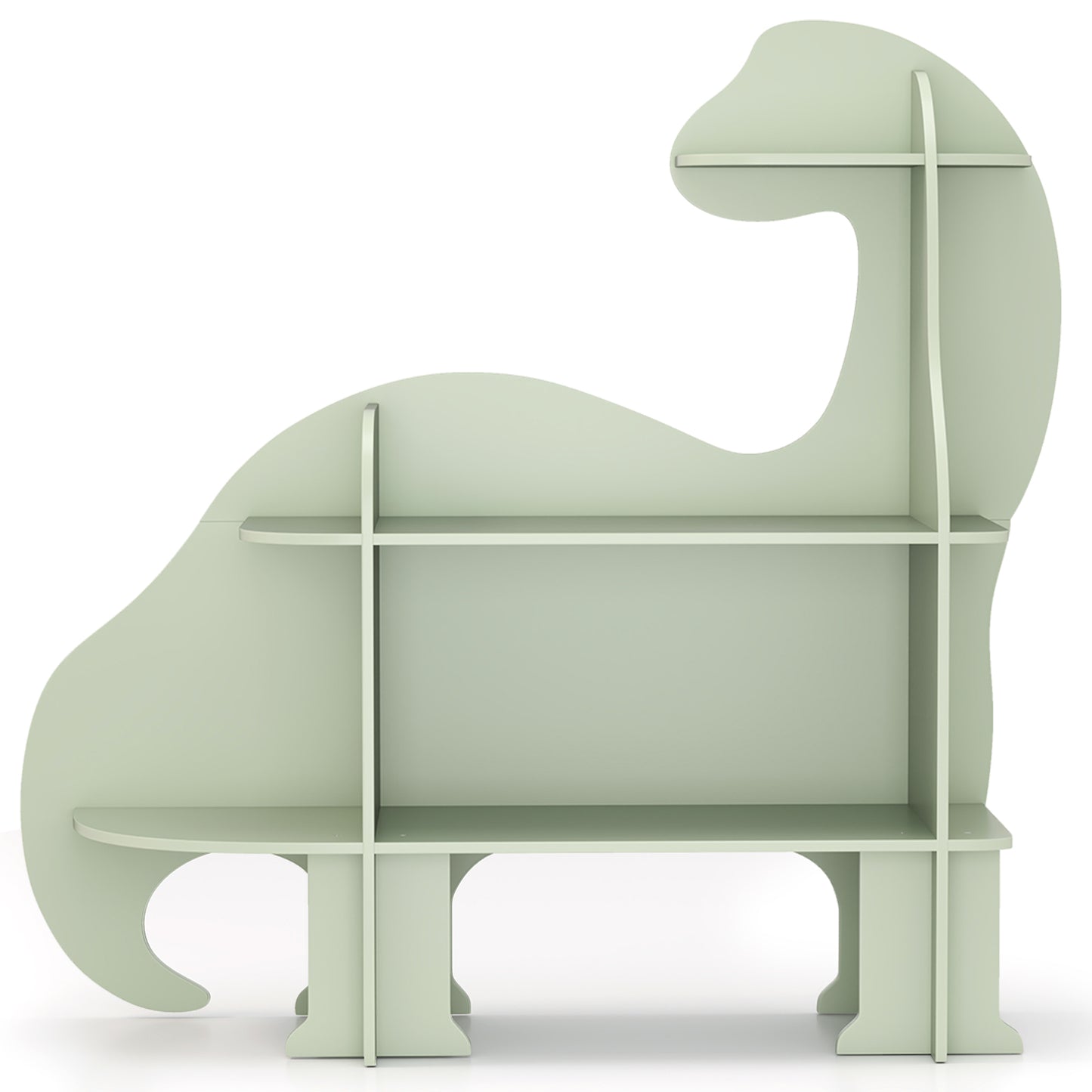 3-Tier Dinosaur Kids Bookshelf for Children, Green Kids Storage at Gallery Canada