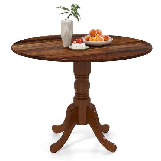 Wooden Dining Table, Round Tabletop, Curved Trestle Legs, Walnut Dining Tables Walnut at Gallery Canada