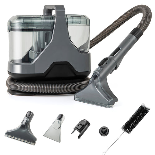600W Upholstery Cleaner Machine with 15Kpa Powerful Suction and Versatile Attachments, Gray