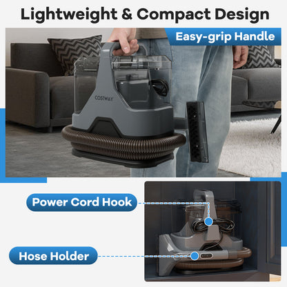 600W Upholstery Cleaner Machine with 15Kpa Powerful Suction and Versatile Attachments, Gray Vacuums & Cleaners at Gallery Canada